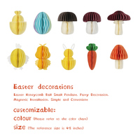 Ensemble de décorations de Pâques en papier, ornements suspendus en forme de lapin et d'œuf, centres de table, fournitures pour fêtes de fin d'année, vente en gros, 3D