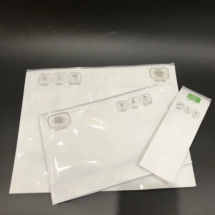 カスタム不透明ピンチnスライドプレーン子供耐性生分解性マイラー出口バッグシール医療用ビニール袋