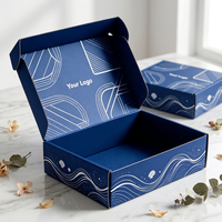 Boîte d'expédition en carton ondulé imprimée avec un motif personnalisé pour casquette de baseball, écharpe, cravate, ceinture, emballage d'expédition robuste