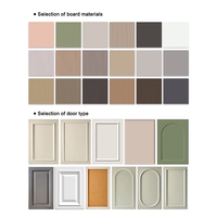 Meuble de cuisine en bois sur mesure, style classique américain, design gratuit, coloris noir et blanc, avec rangement, assemblé