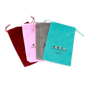 Bolsa de Terciopelo de Alta Calidad para Regalos, con Logotipo Personalizado, Tamaño Pequeño, para Perfumes, Pelucas, Rímel, Proveedor Chino, Venta al Por Mayor - Product Image 2