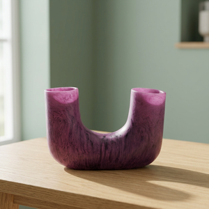 Florero nórdico moderno, jarrón de resina en forma de U, adornos de flores secas para sala de estar, decoración del hogar de escritorio - Product Image 1