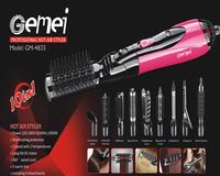 Sèche-cheveux professionnel GEMEI 10 en 1 GM4835 à moteur DC pour salon, 3 vitesses