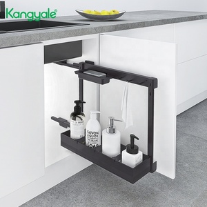 Modern Hot Sale <strong>Kitchen</strong> Cabinet <strong>Accessories</strong> Pull Out Shelves Under Sink Basket Base Cabinet <strong>Grey</strong> Side Pull Basket - Product Image 1