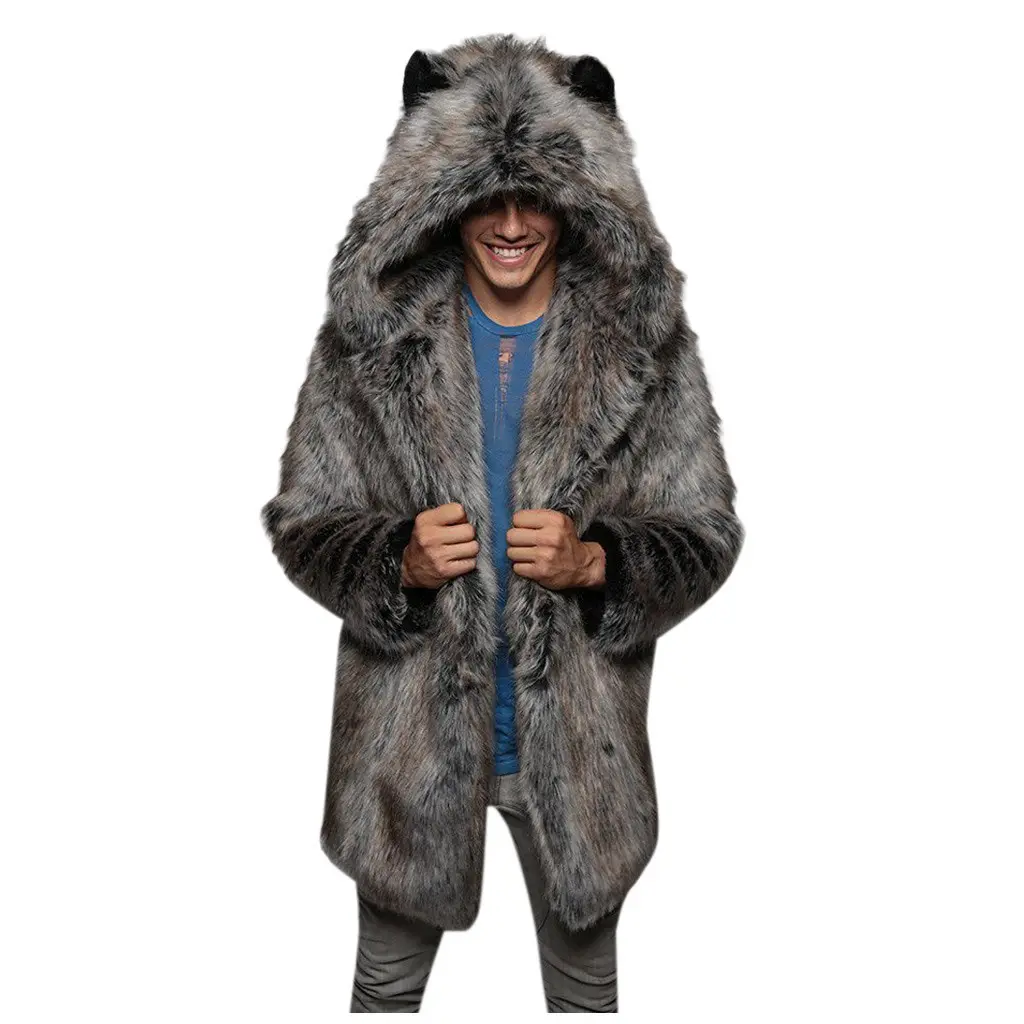 Factory Direct Price Windproof Winter Warm Coat Faux Fur Jacket For Men