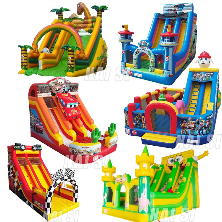 China Factory Giant Commercial Inflatable Dry Slide Bouncer Backyard Bounce House Large Double Inflatable Slides For Kids
