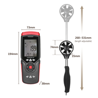 Gt8907 Anémomètre numérique de haute précision Testeur de volume d'air Température du vent Direction du vent Instrument de mesure du niveau du vent