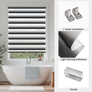 Persianas Verticales Inalámbricas SAMADHI Zebra para Ventanas, Diseño Vertical para el Hogar, de Poliéster - Product Image 4