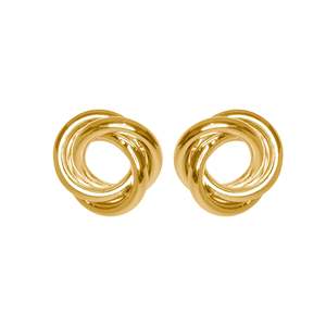 ต่างหูห่วงแฟชั่น สแตนเลส 316L ชุบทอง PVD ทนทาน เป็นมิตรต่อสิ่งแวดล้อม - Product Image 1