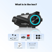 Headset Interkom Bluetooth Nirkabel Motor FreedConn R3 Pro Model Terbaru dengan Kamera Perekam 2K untuk 2-6 Pengendara, Jangkauan 1000M