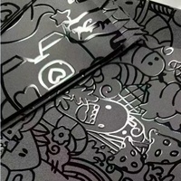 Film de covering pour véhicule en vinyle PET 3D gaufré effet chrome satiné, anti-bulles, pour art urbain