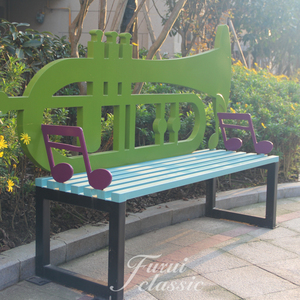 Banc de jardin en acier inoxydable en forme d'harpe, créatif, pour la décoration paysagère publique - Product Image 5