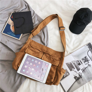 Sac à bandoulière en toile pour vêtements de travail, grande capacité, sac messager rétro, nouveau sac messager pour étudiants - Product Image 5