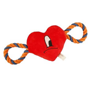 Kırmızı kalp dayanıklı köpek interaktif peluş gıcırtılı chew halat pet oyuncaklar - Product Image 3