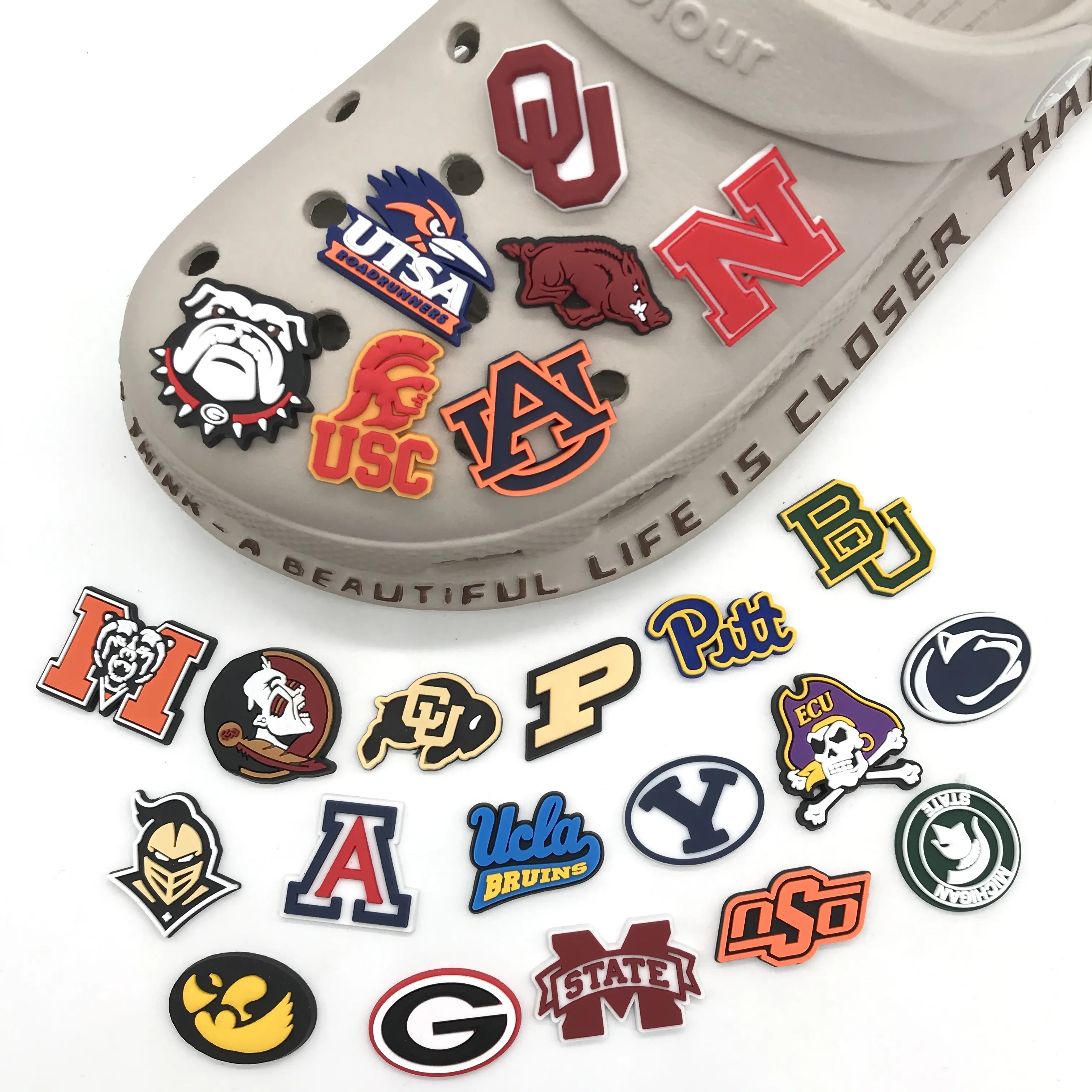 2021 New Custom College team Soft Rubber PVC designer basketball croc charms Accessories for Croc Shoe charms