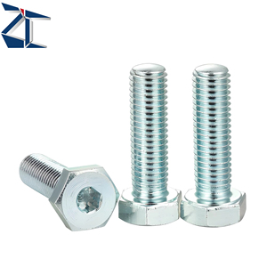 Boulons hexagonaux en acier au carbone <span class=keywords><strong>galvanisé</strong></span> de haute qualité, personnalisés pour les pièces de machines et autres fixations. - Product Image 1