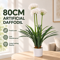Tanaman Pot Bunga Narcissus Buatan Berkualitas Tinggi, Sentuhan Realistis, Daffodil Palsu Tahan Api, Dekorasi Rumah & Kantor Modern, Grosir