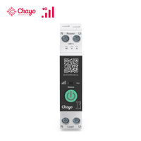 Interruptor Inteligente Tuya DIN Rail 4G LTE con Medición 1-40A 1P+N, Interruptor de Control Remoto con Tarjeta SIM, Temporizador, Protección de Voltaje Chayo