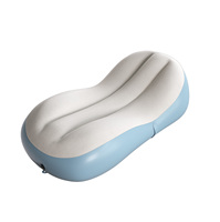Pursuefree Canapé gonflable floqué en forme de vague, chaise longue en S, pour extérieur et camping, en PVC, portable, facile à ranger, canapé de relaxation