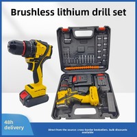 Ensemble de perceuse électrique sans fil au lithium-ion 21V avec couple élevé et deux vitesses, sans garantie