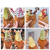 Nouvelle machine à gaufres Taiyaki électrique en acier inoxydable détachable, usage commercial, revêtement antiadhésif pour confiture et crème glacée