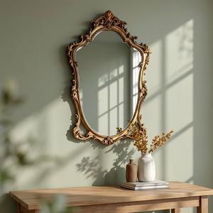 Modern Wood <b>Wall</b> <b>Mirror</b> <b>Set</b> Round Design Framed Minimalist Handmade Decorative Art for Bathroom New Year Occasion - Product Image 5