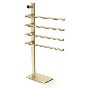 Durable Stainless Steel Towel Rack Stand Single Warmer Rack Electric Towel Bathroom Rack With Towel Bar