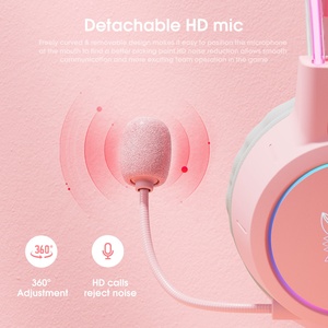 Auriculares para Juegos <span class=keywords><strong>ONIKUMA</strong></span> X15 Pro RGB Rosa, Auriculares Supraaurales con Micrófono Dinámico para PS5, PC, DJ, Viajes - Product Image 4