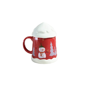 Nouvelles tasses en céramique mignonnes de Noël 2025, tasses à eau pour la maison, tasses de bureau avec couvercles - Product Image 1