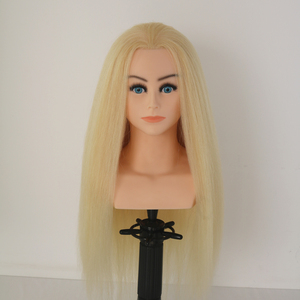 Tête de Mannequin d'Entraînement de Cheveux Réels 100 de 24 Pouces avec Épaule, École de Beauté, Pratique, Coiffure, Maquillage - Product Image 4