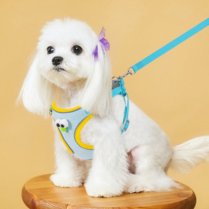 Correa de dibujos animados con ojos grandes para Teddy y Bichon Frise, estilo chaleco, correa para pasear perros pequeños, arnés de pecho para cachorros. - Product Image 4