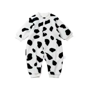 Vintage natal recém-nascido impressão personalizada animal personalizado inverno bebê flanela pijama bebê pijama velo forrado