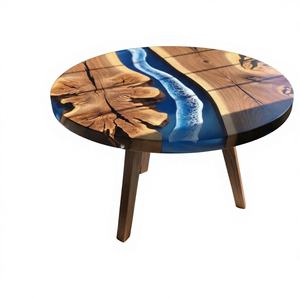 Handmade Resin Acacia Wood Art Dining <b>Table</b> Waterproof Living Room <b>Table</b> for Wedding Retirement Decor <b>Table</b> Gift Resin Tabletop - Product Image 1