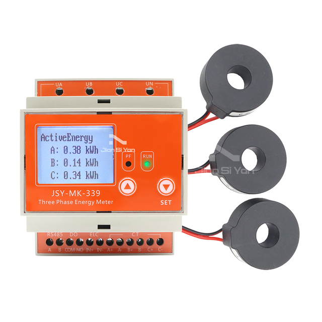 JSY-MK-339 High Quality 380V Three Phase Electronic KWh Meter RS485 Communication 1% Accuracy DIN Rail Mount LCD Energy Meter
