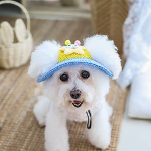 Sombrero de malla completa para perros y gatos, diseño de estrella de dibujos animados, lindo sombrero de princesa con correa ajustable para la barbilla, visera de protección solar para mascotas, para gatos y perros pequeños - Product Image 5