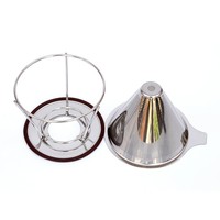 Filtre à café en acier inoxydable réutilisable, écologique et classique, pour un brassage manuel de style traditionnel