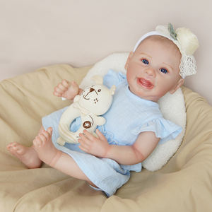 R & BDOLL réaliste nouveau-né plein Silicone réaliste vinyle fait à la main personnalisé sucette africaine yeux clignotants Reborn bébé poupée - Product Image 6