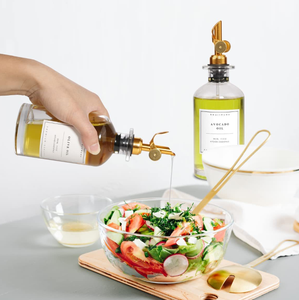 350ml 500ml 자동 개폐 오일 컨트롤 병 가정용 식초 향신료 제어 주방 럭셔리 투명 유리 병 - Product Image 2