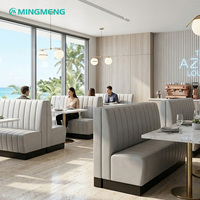 Ensemble de banquettes de restaurant contemporain en cuir PU rembourré avec structure métallique, mobilier de salle à manger moderne pour usage commercial
