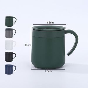 Tasse à café isotherme à double paroi en acier inoxydable de 12 oz avec poignée, cadeau d'entreprise promotionnel avec logo personnalisé - Product Image 4