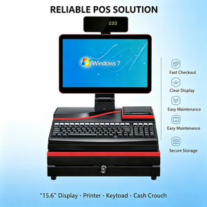 15.6" all in one pos system touch screen Cash Register machine cahsier Terminal <b>Printer</b> <b>Scanner</b> NFC reader Supermarket checkout - Product Image 6