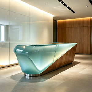 Fiberglass Interior Reception <b>Desk</b> Luxury Front <b>Desk</b> Oem Odm Art Shape for Villa Hotel Decor - Product Image 5