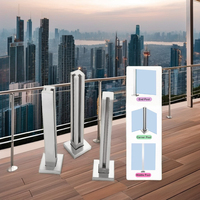 Poteau de balustrade de balcon, de terrasse et d'escalier en acier inoxydable 304 316 de qualité supérieure avec type de montage