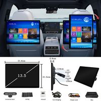Moniteur d'appuie-tête de voiture 13,3 pouces, écran tactile Android HD IPS avec USB et carte SD, système de divertissement pour sièges arrière pour SUV MPV