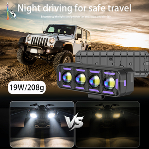 KLT Nuevas Luces Auxiliares LED de 4 Lentes Azules para Conducción, Foco de Trabajo Impermeable con Haz de Luz y DRL Rojo para Coches y SUV - Product Image 6