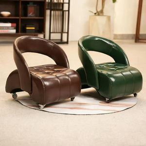 Modern Square Design <b>Wooden</b> Low <b>Stool</b> for Living Room Universal Wheel Small Shoe with Soft Bag Backrest Chair - Product Image 4