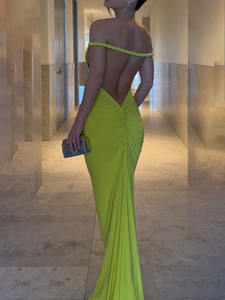 Vestido de banquete ajustado sin espalda Sexy para mujer, Vestido largo de playa con cuello Halter, nuevo vestido informal de verano sin mangas, vestido de yate hueco - Product Image 2