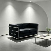 Direktlieferung ab Werk Modulare Wohnzimmer-Sofas aus PU-Leder mit Edelstahlrahmen Sofagarnitur Möbel für Zuhause & Gewerbe
