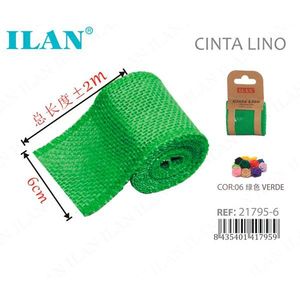 ILAN Nastro di Lino Verde 6cm x 2m per Progetti Fai-da-Te - Product Image 1