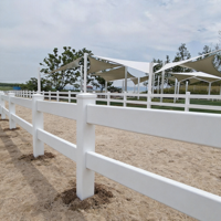 Clôture de paddock en PVC blanc pour lamas, 2 rails, légère, en vinyle, pour chevaux, écologique, modélisation 3D, économique, installation facile, pour ferme